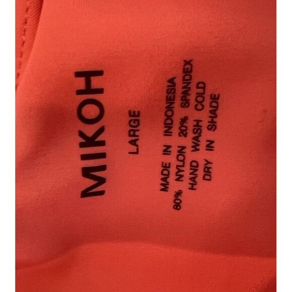 Mikoh NWOT Swimwear One Piece Maillot Orange Body Pink Rings Deep V L - Picture 4 of 5